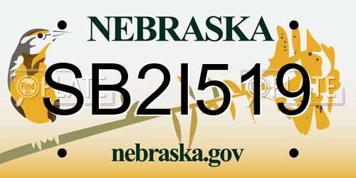 SB2I519 Nebraska License Plate