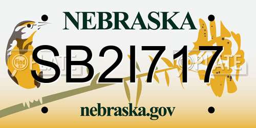 SB2I717 Nebraska License Plate