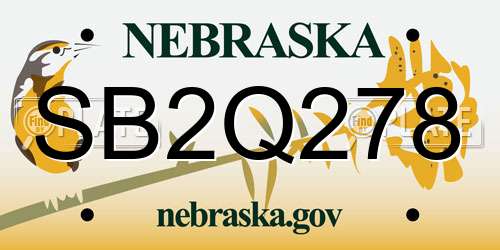 SB2Q278 Nebraska License Plate