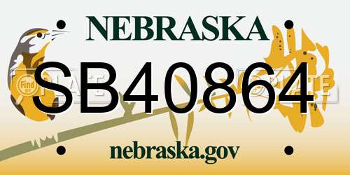 SB40864 Nebraska License Plate