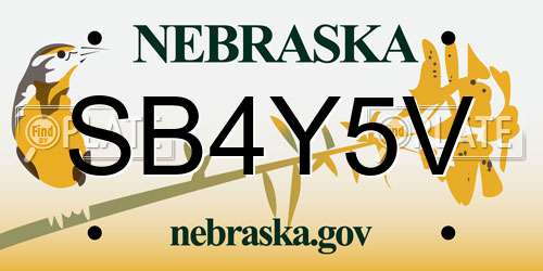 SB4Y5V Nebraska License Plate
