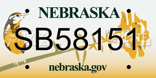 SB58151 Nebraska License Plate