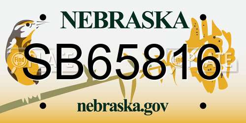 SB65816 Nebraska License Plate