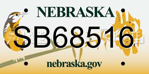 SB68516 Nebraska License Plate