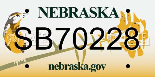SB70228 Nebraska License Plate