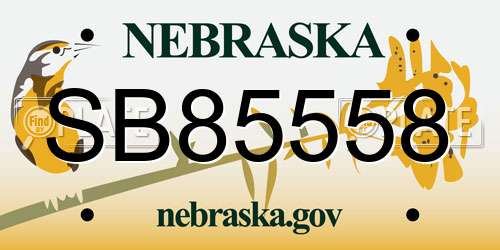 SB85558 Nebraska License Plate