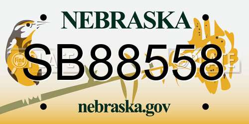 SB88558 Nebraska License Plate