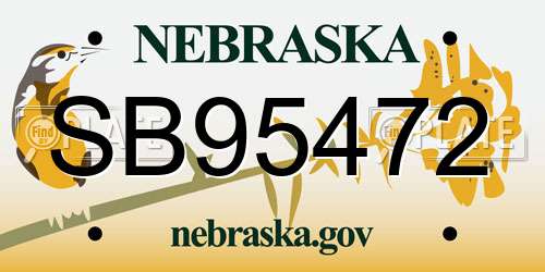 SB95472 Nebraska License Plate