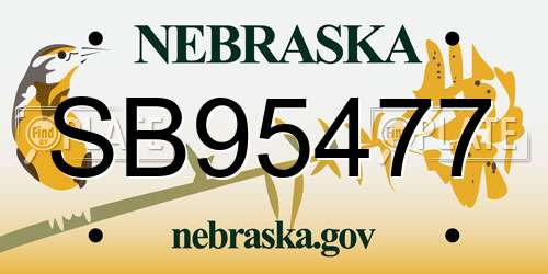 SB95477 Nebraska License Plate