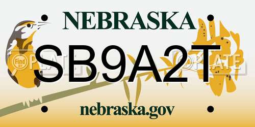 SB9A2T Nebraska License Plate