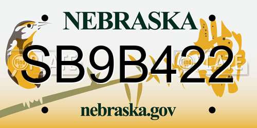 SB9B422 Nebraska License Plate