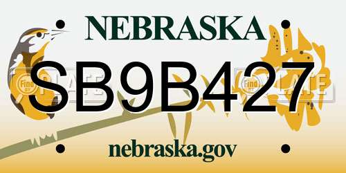 SB9B427 Nebraska License Plate