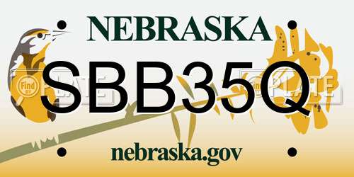 SBB35Q Nebraska License Plate