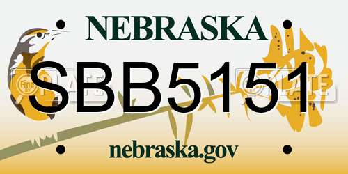 SBB5151 Nebraska License Plate