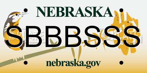SBBBSSS Nebraska License Plate