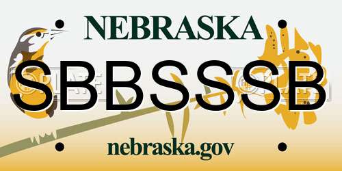 SBBSSSB Nebraska License Plate