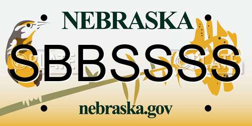 SBBSSSS Nebraska License Plate