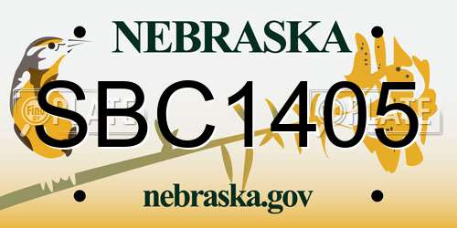 SBC1405 Nebraska License Plate