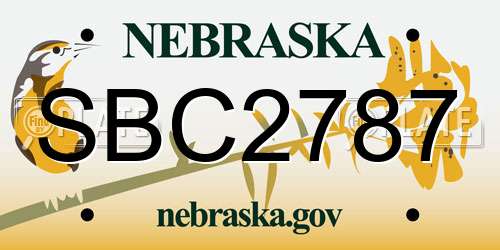 SBC2787 Nebraska License Plate