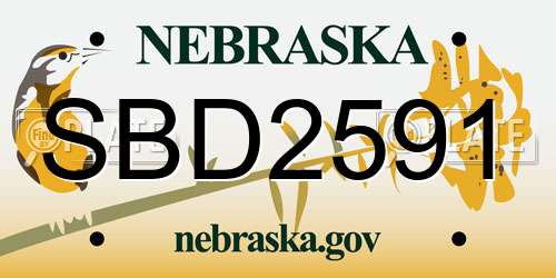 SBD2591 Nebraska License Plate