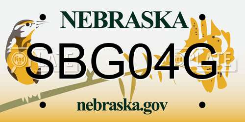 SBG04G Nebraska License Plate