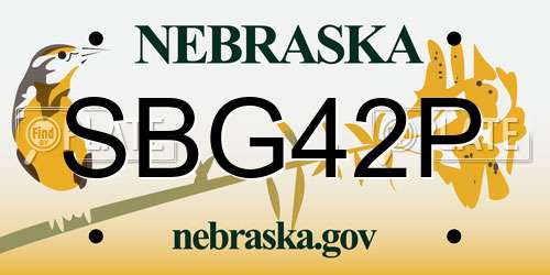 SBG42P Nebraska License Plate