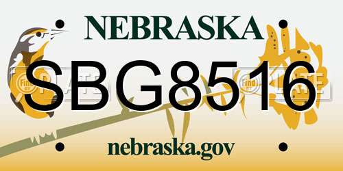 SBG8516 Nebraska License Plate
