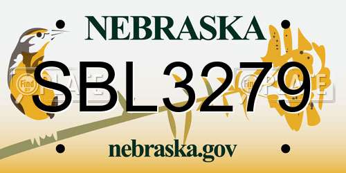 SBL3279 Nebraska License Plate