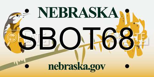 SBOT68 Nebraska License Plate