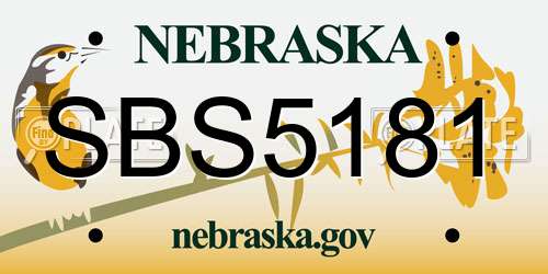 SBS5181 Nebraska License Plate