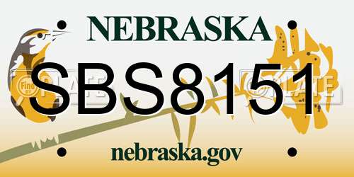 SBS8151 Nebraska License Plate