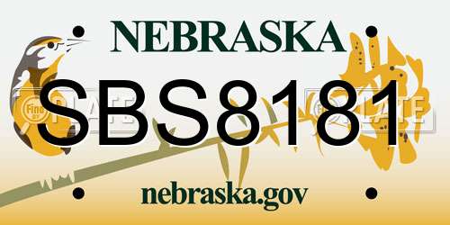 SBS8181 Nebraska License Plate