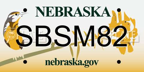 SBSM82 Nebraska License Plate