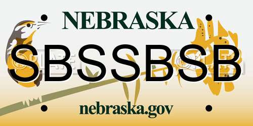 SBSSBSB Nebraska License Plate