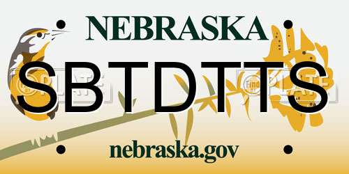 SBTDTTS Nebraska License Plate