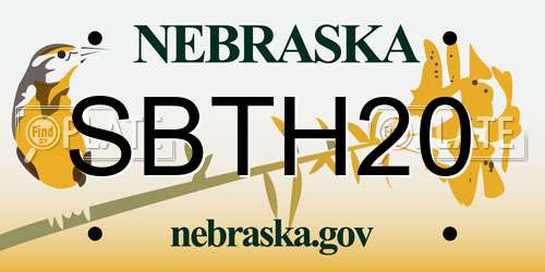 SBTH20 Nebraska License Plate
