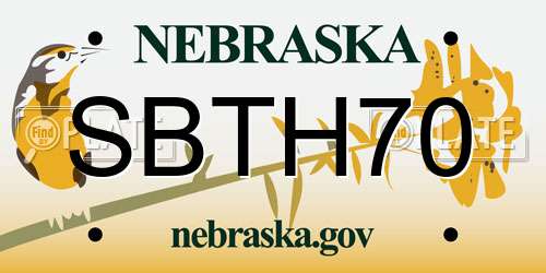 SBTH70 Nebraska License Plate