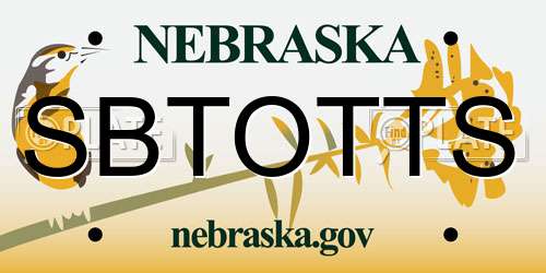 SBTOTTS Nebraska License Plate