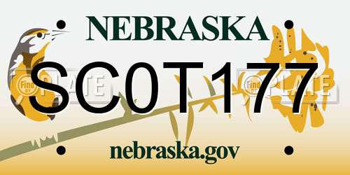 SC0T177 Nebraska License Plate