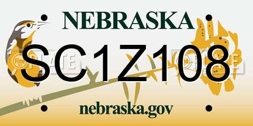 SC1Z108 Nebraska License Plate