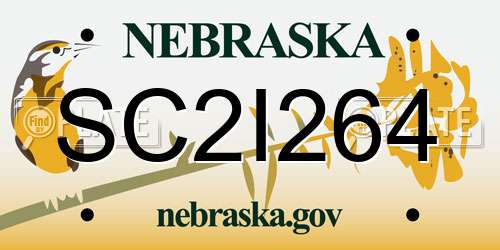 SC2I264 Nebraska License Plate