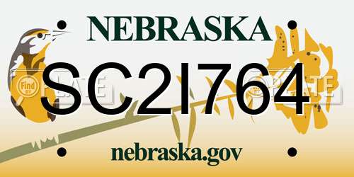 SC2I764 Nebraska License Plate