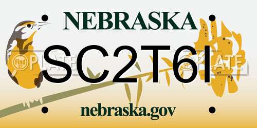 SC2T6I Nebraska License Plate