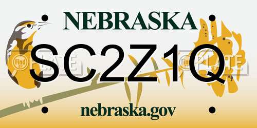 SC2Z1Q Nebraska License Plate