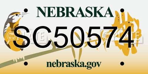 SC50574 Nebraska License Plate