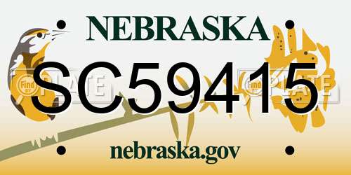 SC59415 Nebraska License Plate