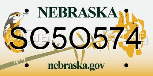 SC5O574 Nebraska License Plate