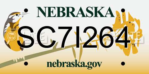 SC7I264 Nebraska License Plate