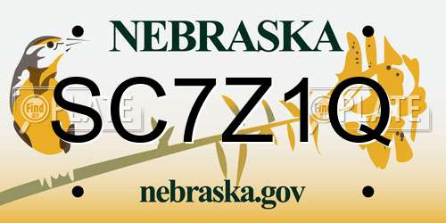 SC7Z1Q Nebraska License Plate