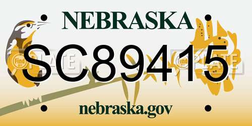 SC89415 Nebraska License Plate